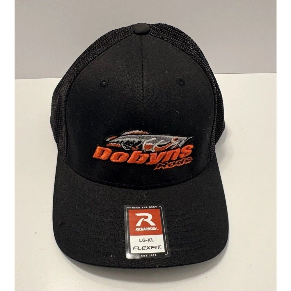 Dobyns Rods Hat Cap Adjustable Black Orange Richardson 110 Snapback